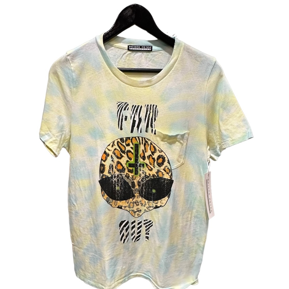Prince Peter Far Out Alien Tee Shirt Medium NEW NWT Lime Tie Dye  Unisex